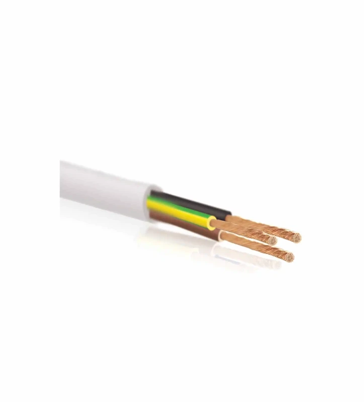 3x4 mm, 300-500V, White, British Standard, Flexible Cable